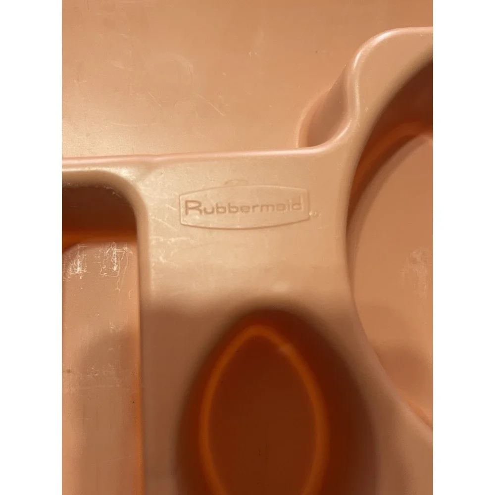Vintage Pink Rubbermaid Plastic Silverware Flatware Utensil‎ Holder Tray